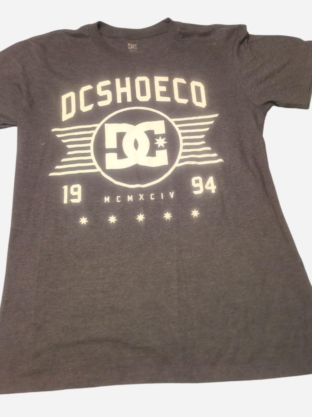 DC Logo Graphic Tee in Gray and White